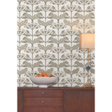 Tracery Blooms White Wallpaper with Arts & Crafts Floral Pattern - York AC9114