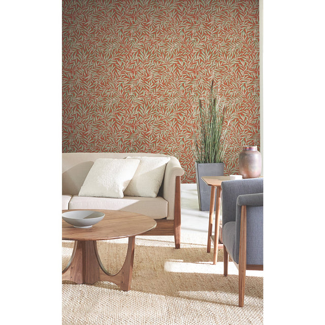 Rowan Rust Botanical Non Woven Wallpaper with Leaf and Berry Motif - York AC9131