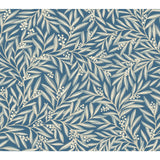 Rowan Dusty Blue Wallpaper with Botanical Berry and Leaf Motif - York AC9132