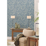 Rowan Dusty Blue Wallpaper with Botanical Berry and Leaf Motif - York AC9132