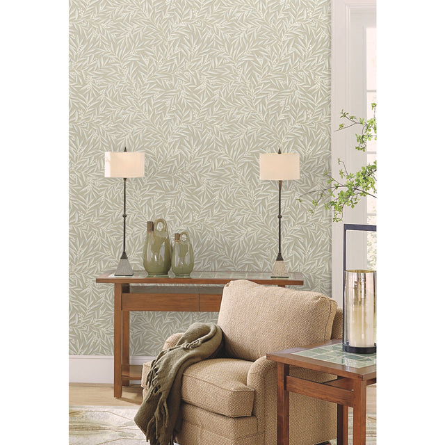 Rowan Neutral Botanical Non Woven Wallpaper with Leaf and Berry Motif - York AC9136
