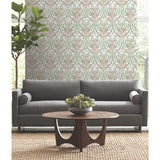 Calluna White & Berry Metallic Wallpaper with Arts and Crafts Floral Motif - York AC9141