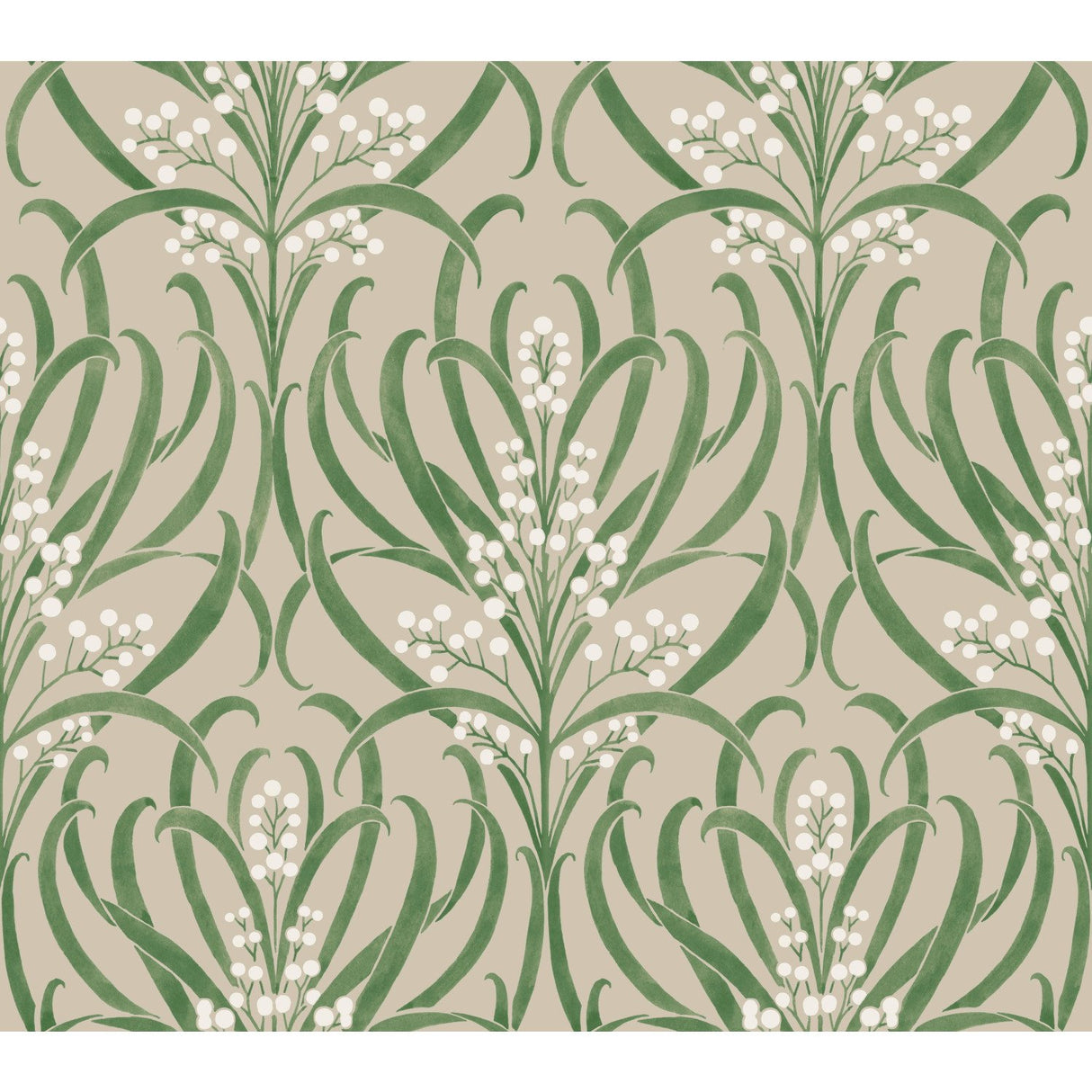Calluna Linen Metallic Wallpaper with Floral Botanical Pattern - York AC9144
