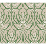 Calluna Linen Metallic Wallpaper with Floral Botanical Pattern - York AC9144