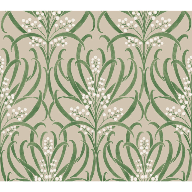 Calluna Linen Metallic Wallpaper with Floral Botanical Pattern - York AC9144