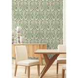 Calluna Linen Metallic Wallpaper with Floral Botanical Pattern - York AC9144