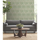 Calluna Linen Metallic Wallpaper with Floral Botanical Pattern - York AC9144