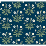 Meadow Flowers Navy & White Wallpaper with Floral Botanical Motif - York AC9151