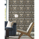 Butterfly Garden Black Metallic Wallpaper with Botanical Animals Motif - York AC9162