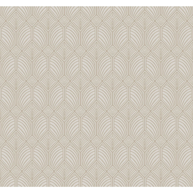 Craftsman Taupe Wallpaper with Geometric Arts & Crafts Motif - York AC9184