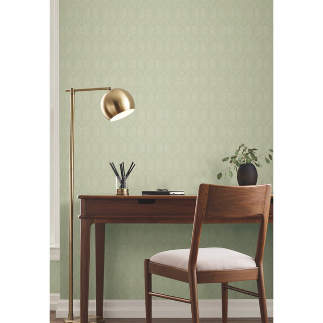 Craftsman Green Geometric Wallpaper with Arts & Crafts Motif - York AC9185