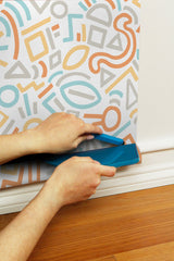 Doodle Abstract Multicolor Peel & Stick Wallpaper with Modern Geometric Graphics - NuWallpaper AES4790