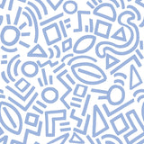 Doodle Abstract Periwinkle Peel & Stick Wallpaper with Modern Geometric Graphics - NuWallpaper AES4792