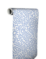 Doodle Abstract Periwinkle Peel & Stick Wallpaper with Modern Geometric Graphics - NuWallpaper AES4792