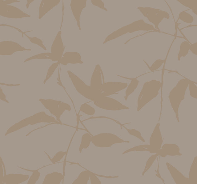 Persimmon Leaf Gold & Taupe Wallpaper