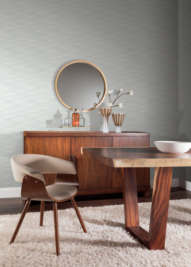 Kimono Green Wallpaper with Modern & Transitional Wave Pattern - York AF6568