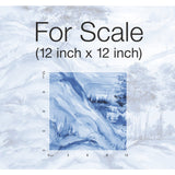 Misty Mountain Blue Wall Mural with Hand-Painted Landscape Scene - York AF6598M