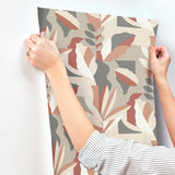 Papier Colle Brick Wallpaper with Abstract Botanical Motif - York AG2001