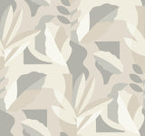 Papier Colle Neutral Wallpaper with Abstract Botanical Non Woven Design - York AG2002