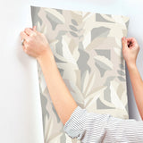 Papier Colle Neutral Wallpaper with Abstract Botanical Non Woven Design - York AG2002