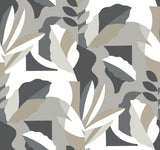 Papier Colle Black & White Wallpaper with Botanical Abstract Motif - York AG2003