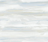 On The Horizon Blue & Yellow Textured Stripes Wallpaper - York AG2010