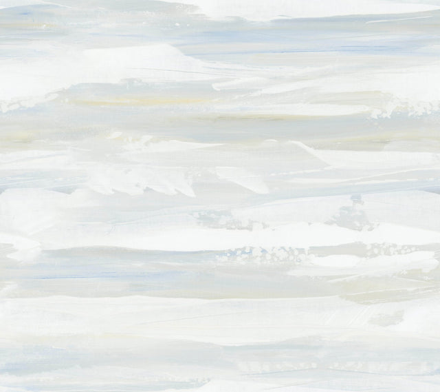 On The Horizon Blue & Yellow Textured Stripes Wallpaper - York AG2010