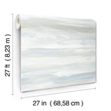 On The Horizon Blue & Yellow Textured Stripes Wallpaper - York AG2010