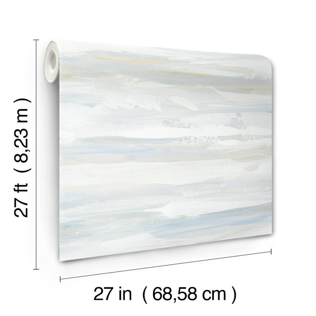 On The Horizon Blue & Yellow Textured Stripes Wallpaper - York AG2010