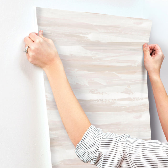 On The Horizon Clay Wallpaper Ombre Watercolor Stripe - York AG2011
