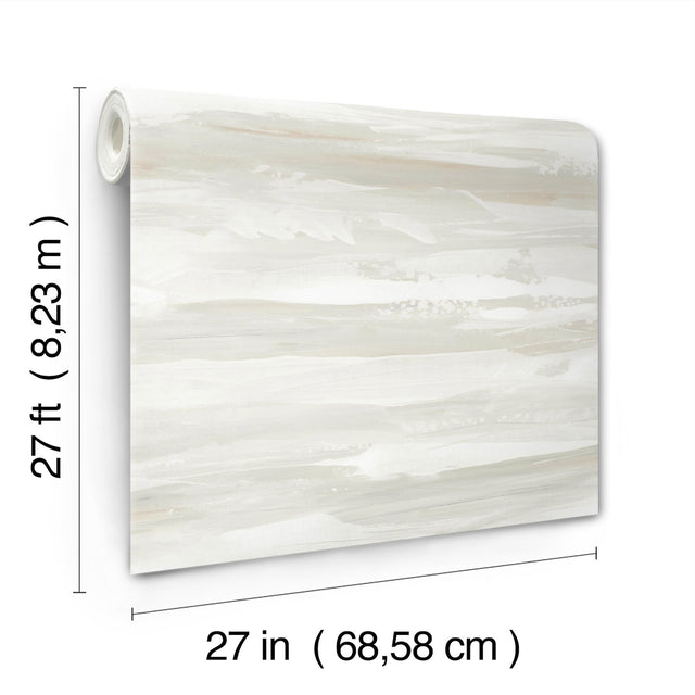 On The Horizon Neutral Wallpaper with Modern Stripes Textured Non Woven - York AG2012