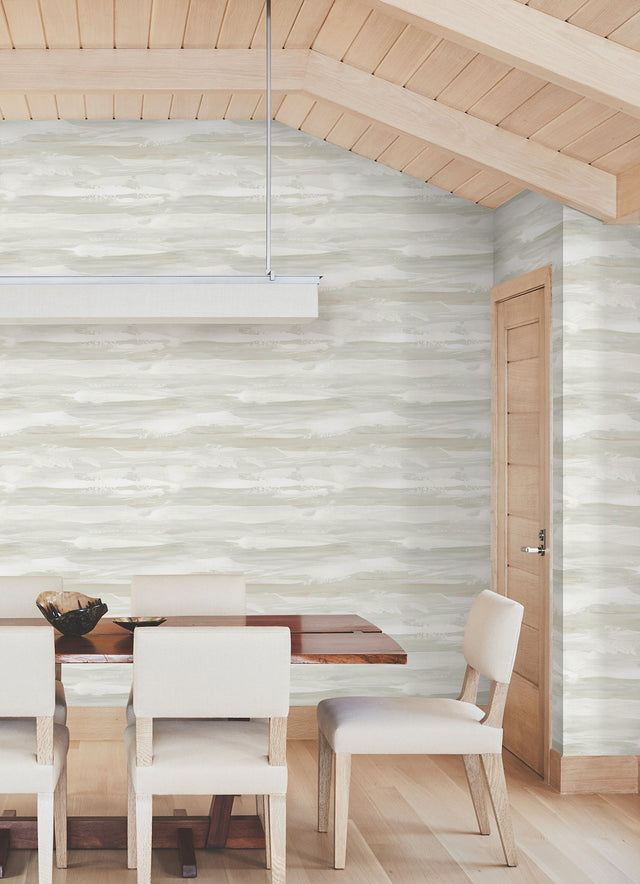 On The Horizon Neutral Wallpaper with Modern Stripes Textured Non Woven - York AG2012