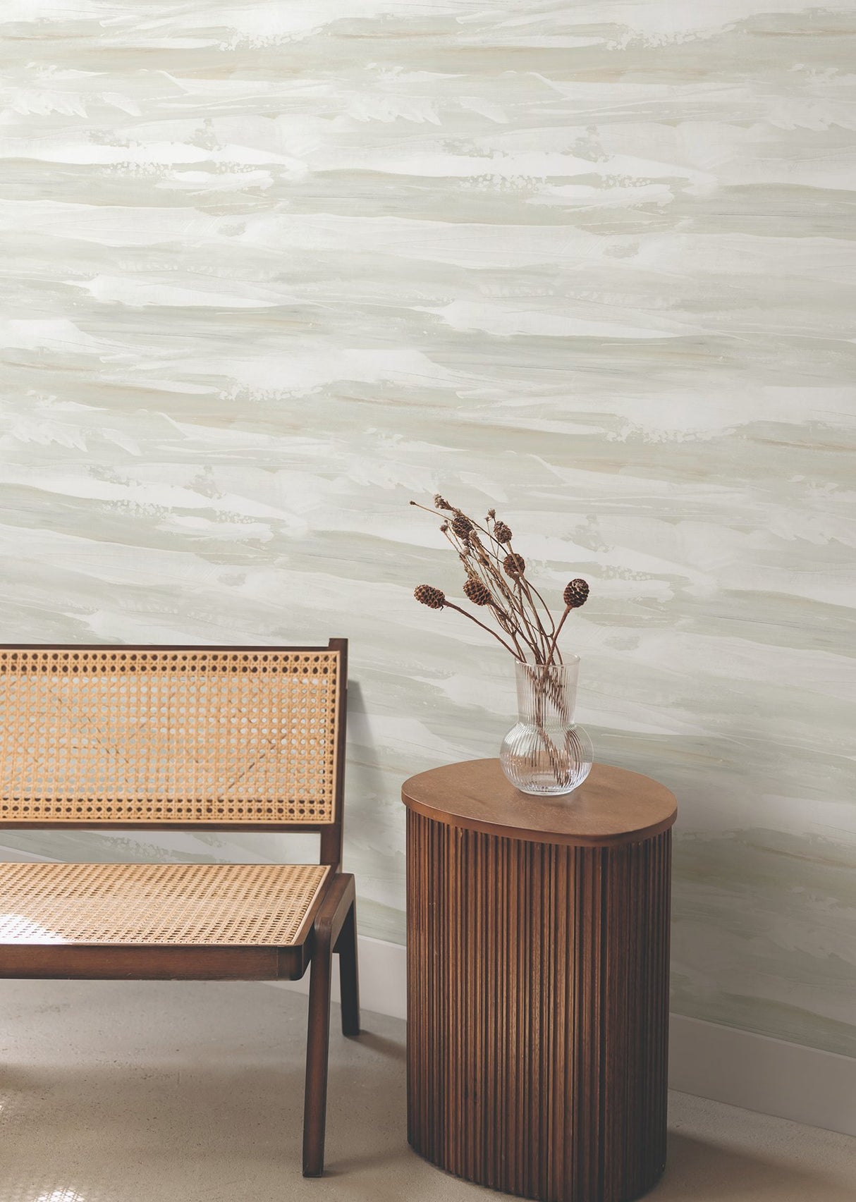 On The Horizon Neutral Wallpaper with Modern Stripes Textured Non Woven - York AG2012