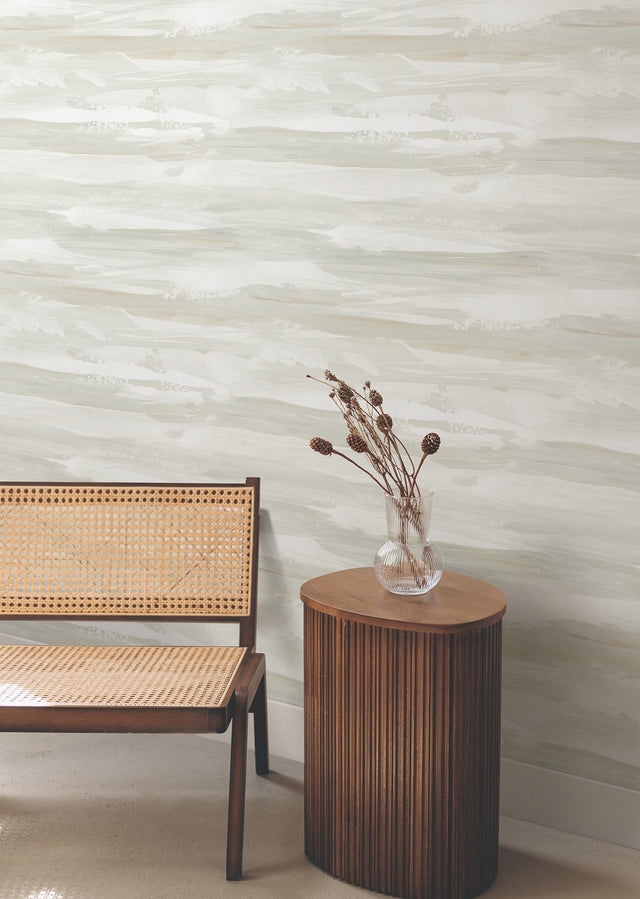 On The Horizon Neutral Wallpaper with Modern Stripes Textured Non Woven - York AG2012