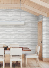 On The Horizon Grey & Slate Wallpaper with Modern Stripes Textured Non Woven - York AG2013