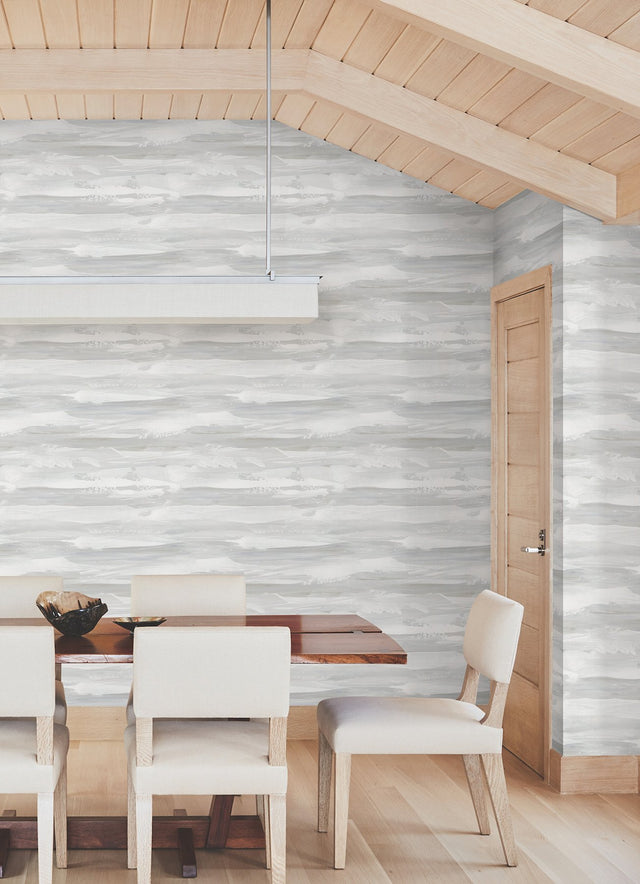 On The Horizon Grey & Slate Wallpaper with Modern Stripes Textured Non Woven - York AG2013