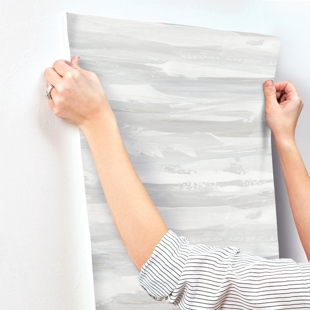 On The Horizon Grey & Slate Wallpaper with Modern Stripes Textured Non Woven - York AG2013