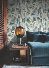 Fauvist Flock Green Wallpaper with Eclectic Animal/Bird Motif - York AG2017