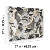 Fauvist Flock Neutral Wallpaper with Eclectic Animal/Bird Pattern - York AG2018
