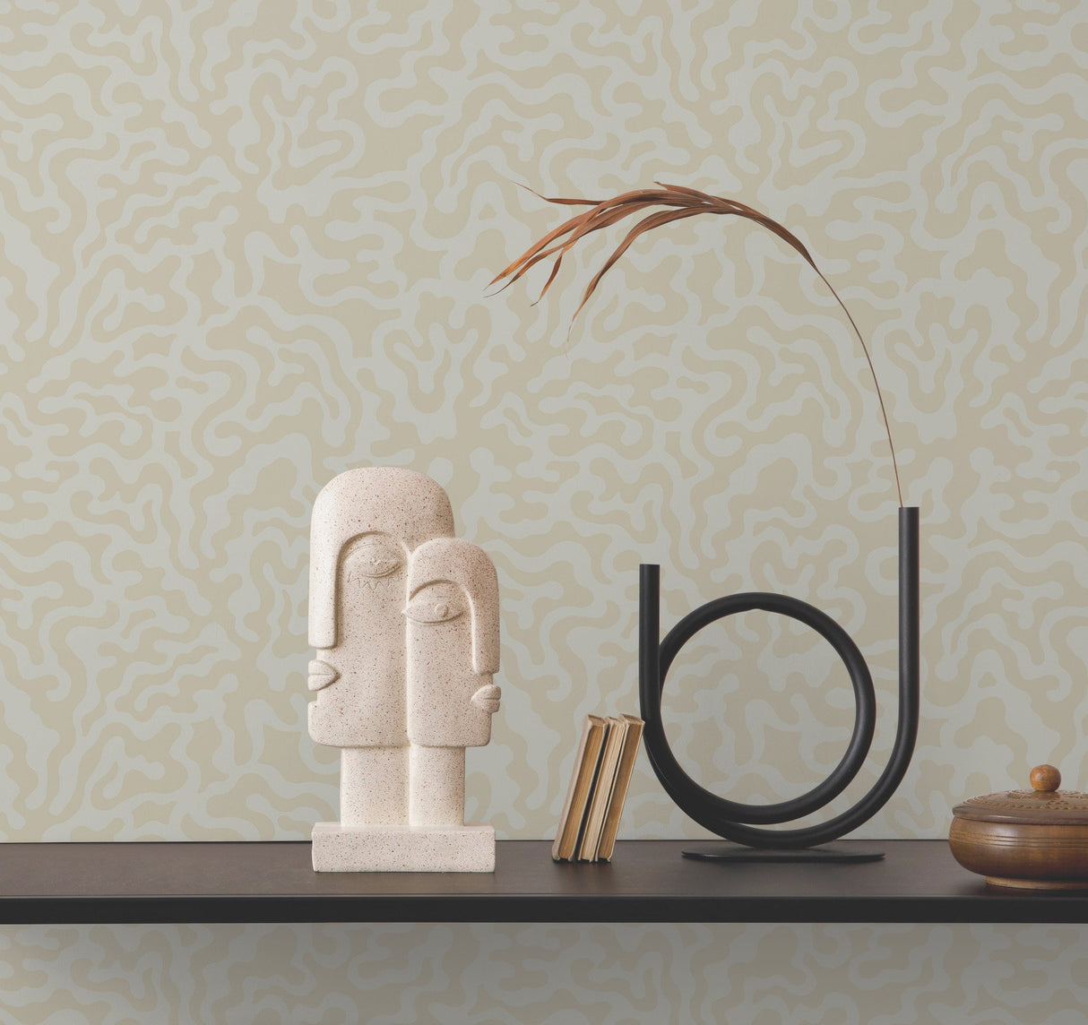 Nebulous Cloud Grey & Gold Wallpaper with Metallic Modern Geometric Pattern - York AG2023