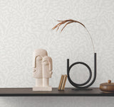 Nebulous Cloud Dove Grey Wallpaper with Modern Geometric Motif - York AG2024