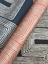 Zulu Thread Coral & Glint Wallpaper with Metallic Bohemian Geometric Pattern - York AG2031