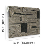 Zulu Thread Black & Gold Metallic Bohemian Wallpaper - York AG2032