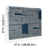 Zulu Thread Midnight & Silver Wallpaper with Bohemian Metallic Abstract Pattern - York AG2033