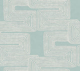 Zulu Thread Azure & Gold Wallpaper with Pearl Effect, Bohemian Pattern - York AG2034