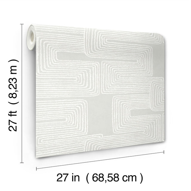 Zulu Thread Dove & Pearl Wallpaper with Pearl Effect Bohemian Abstract - York AG2035