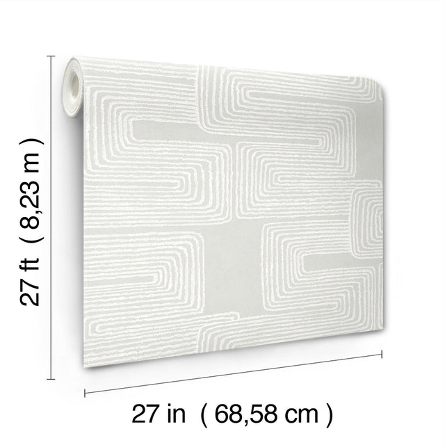 Zulu Thread Dove & Pearl Wallpaper with Pearl Effect Bohemian Abstract - York AG2035SAM