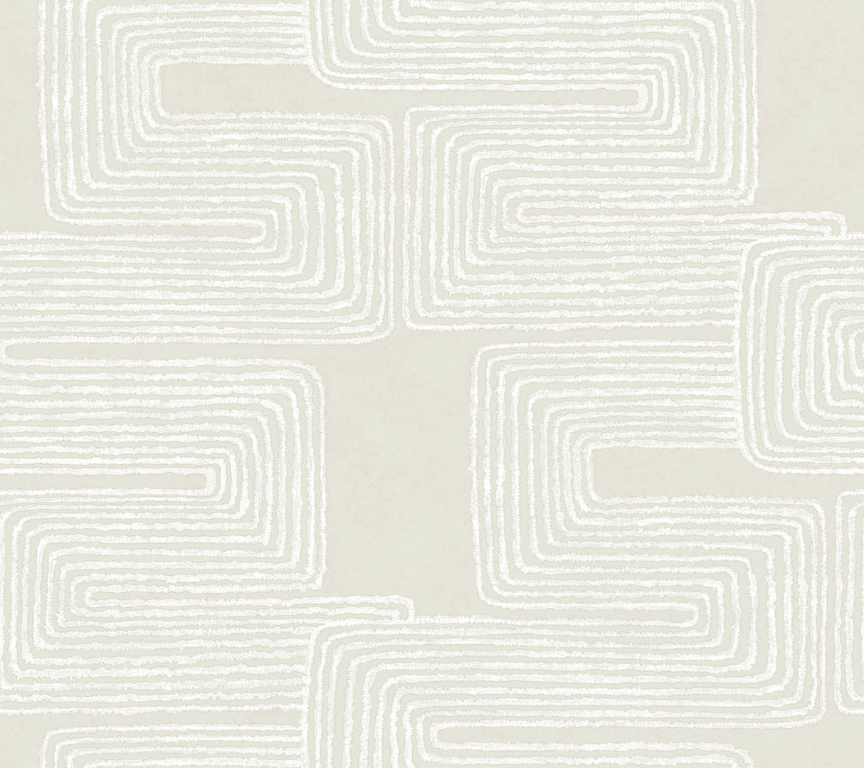 Zulu Thread Neutral & Pearl Wallpaper with Metallic Bohemian Abstract Pattern - York AG2036