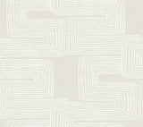 Zulu Thread Neutral & Pearl Wallpaper with Metallic Bohemian Abstract Pattern - York AG2036