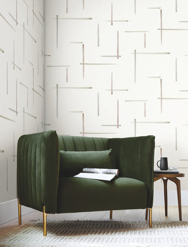 Gilded Sumi-E Orchid & Glint Modern Abstract Wallpaper - York AG2040